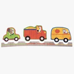 Moulin Roty Ensemble De 4 Puzzles Ca Roule ! (32 Pièces) -Moulin Roty 661362 3 gris