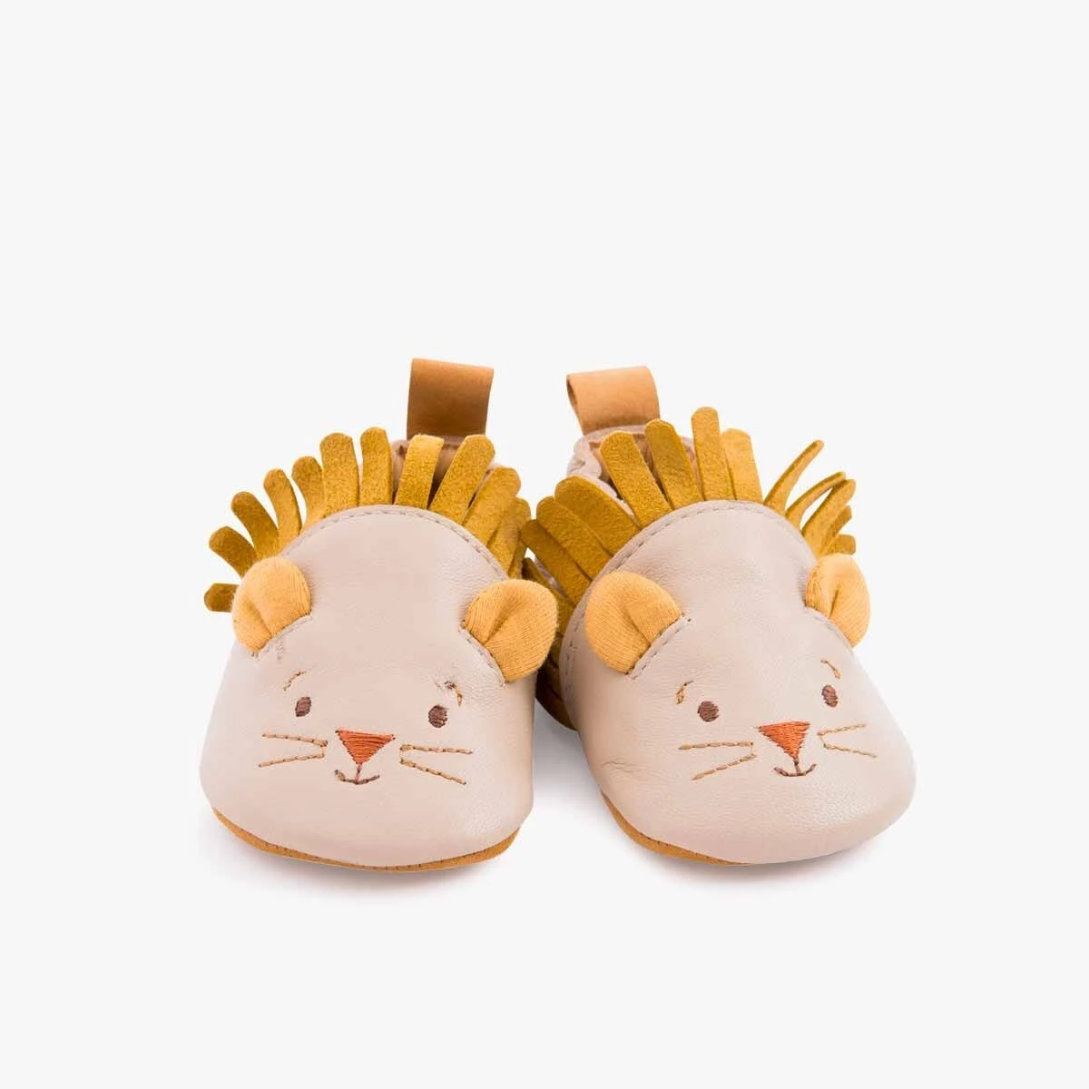 Moulin Roty Chaussons Cuir Lion Beige 6-12 Mois 4 Moulin Roty Chaussons Cuir Lion Beige 6-12 Mois – Image 2
