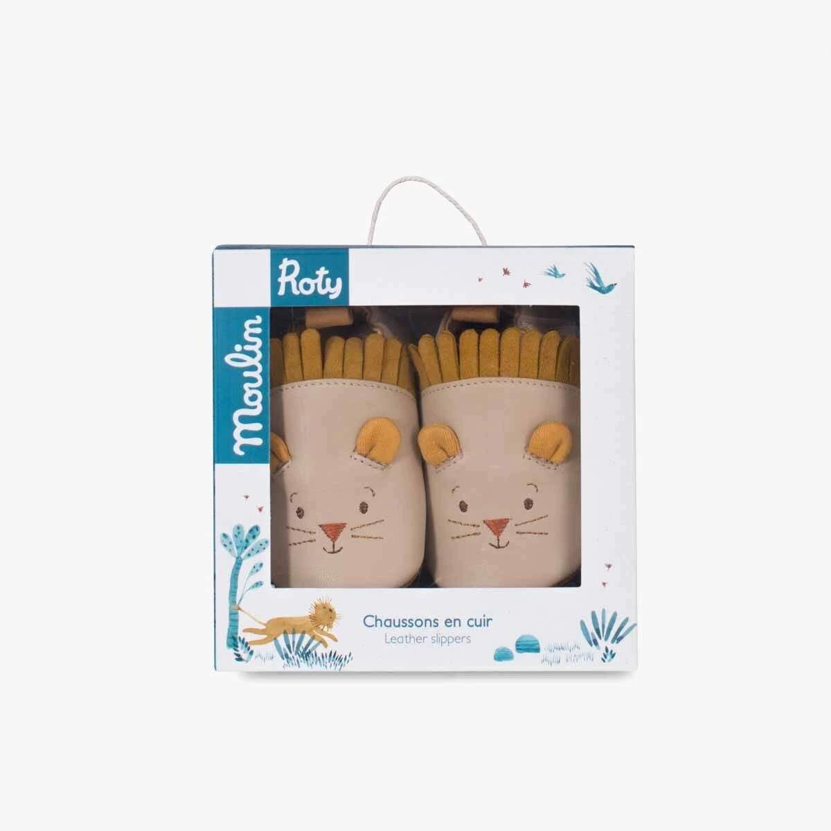 Moulin Roty Chaussons Cuir Lion Beige 6-12 Mois 5 Moulin Roty Chaussons Cuir Lion Beige 6-12 Mois – Image 3