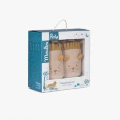 Moulin Roty Chaussons Cuir Lion Beige 18-24 Mois -Moulin Roty 669753 6 gris 2