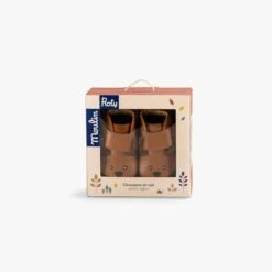 Moulin Roty Chaussons Cuir écureuil Camel -Moulin Roty 675011 2 1