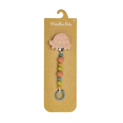 Moulin Roty Attache-tétine Bois Et Silicone Tortue