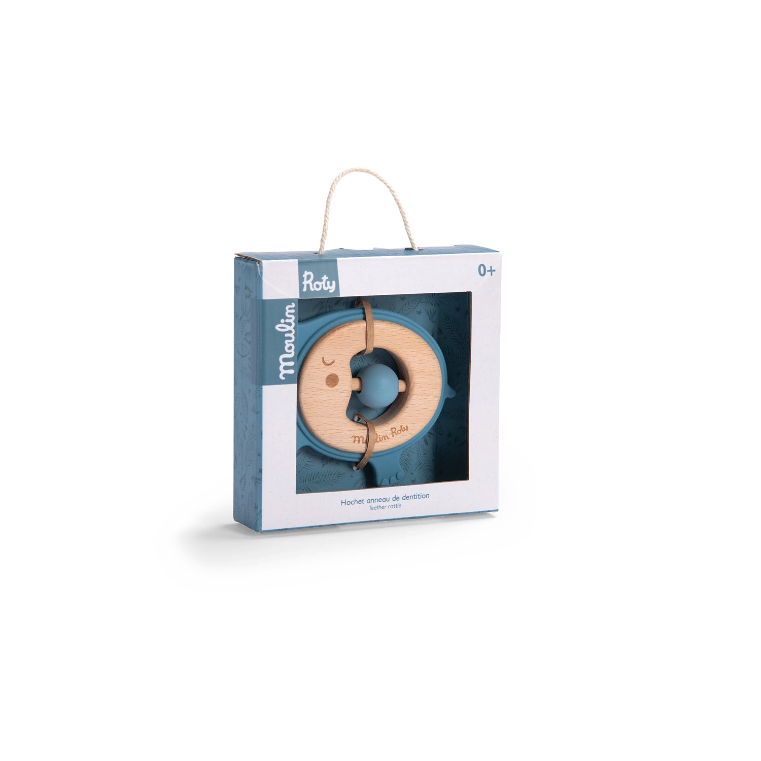 Moulin Roty Hochet Anneau De Dentition Bois Et Silicone Eléphant – Image 2