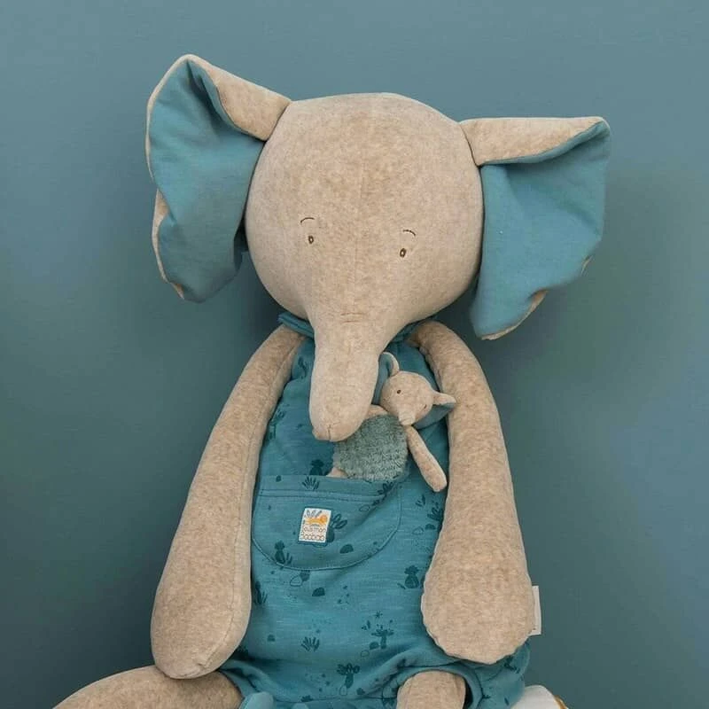 Moulin Roty Peluche Géante Eléphant Et Son Doudou – Image 7