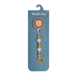 Attache-tétine En Bois Et Silicone Lion MOULIN ROTY Sous Mon Baobab -Moulin Roty attache tetine en bois et silicone lion moulin roty sous mon baobab 4