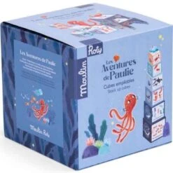 Moulin Roty Cubes Empilables + Personnages Les Aventures De Paulie (6 Cubes) -Moulin Roty cubes empilables personnages les aventures de paulie 6 cubes 5