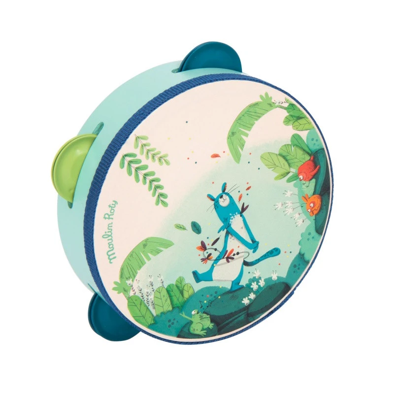 Tambourin Bleu MOULIN ROTY Dans La Jungle 4 Tambourin Bleu MOULIN ROTY Dans La Jungle – Image 2