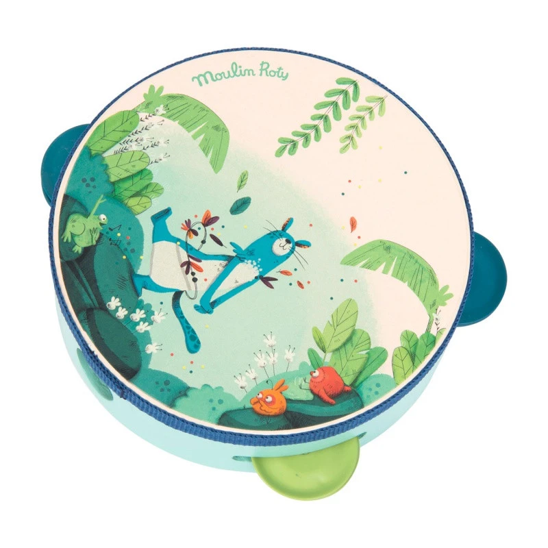 Tambourin Bleu MOULIN ROTY Dans La Jungle 5 Tambourin Bleu MOULIN ROTY Dans La Jungle – Image 3