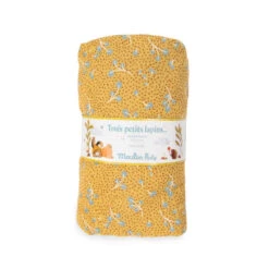 Drap-housse 70x140 Ocre MOULIN ROTY Trois Petits Lapins
