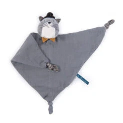 Doudou Lange Chat Gris Clair MOULIN ROTY Les Moustaches