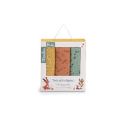 Set De 3 Langes Imprimés MOULIN ROTY Trois Petit Lapins
